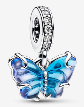 [P256] Charm colgante Mariposa Esmalte Azul Translúcido