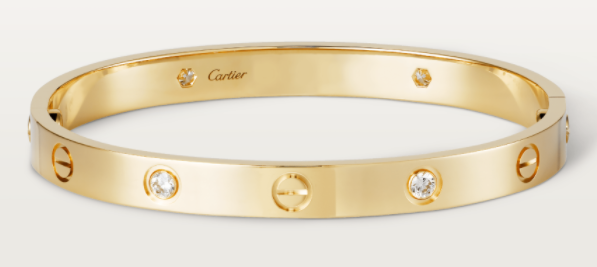 [TGKT-B02] Brazalete rígido Cartier Love oro amarillo con circonias