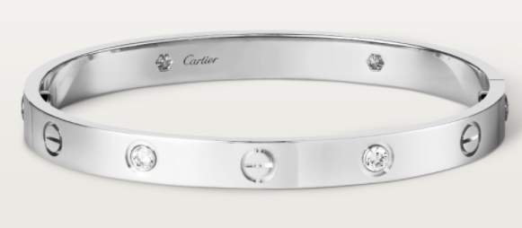 [TGKT-B03] Brazalete rígido Cartier Love platino con circonias