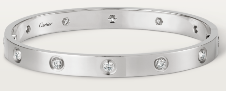 [TGKT-B09] Brazalete rígido Cartier Love platino pavé circonias
