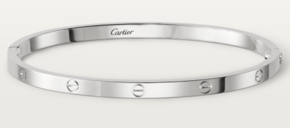 [TGKT-B12] Brazalete delgado Cartier Love platino