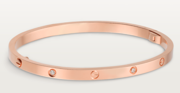[TGKT-B13] Brazalete delgado Cartier Love oro rosa dos circonias