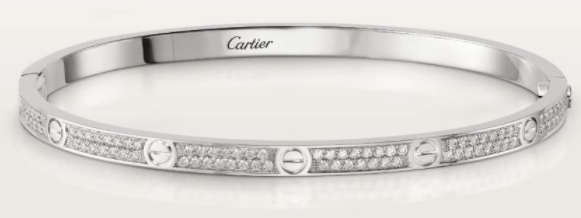[TGKT-B21] Brazalete rígido Cartier Love pavé platino