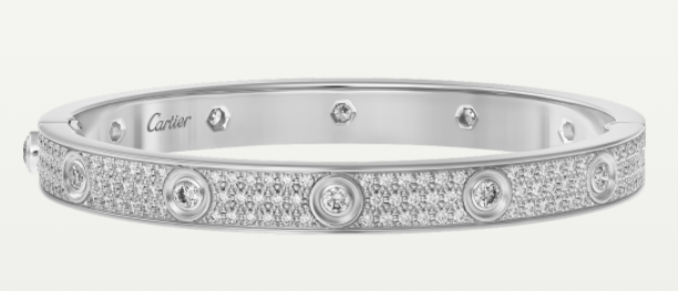 [TGKT-B25] Brazalete Cartier Love circonias platino