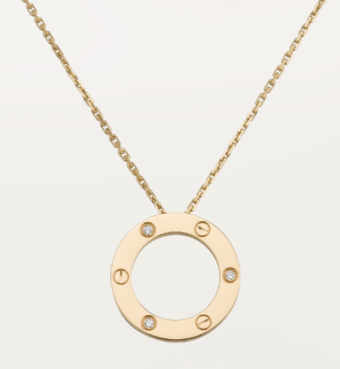 [TGKT-N14] Collar Cartier Love círculo oro amarillo con circonias