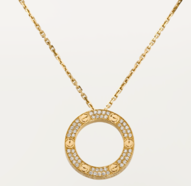 [TGKT-N17] Collar Cartier Love círculo pavé oro amarillo
