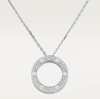 [TGKT-N18] Collar Cartier Love círculo pavé platino