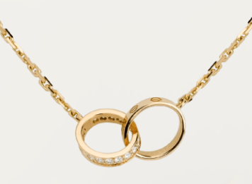 [TGKT-N20] Collar Cartier Love aros entrelazados oro champán