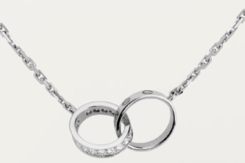 [TGKT-N21] Collar Cartier Love aros entrelazados platino