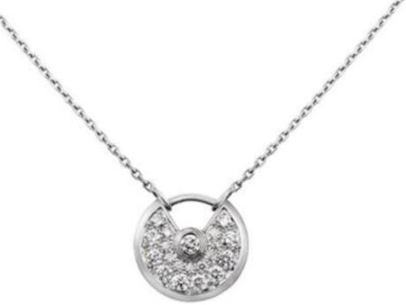 [TGKT-N26] Collar Cartier medallón redondo pavé platino