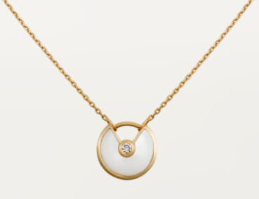 [TGKT-N30] Collar Cartier medallón piedra blanca oro amarillo