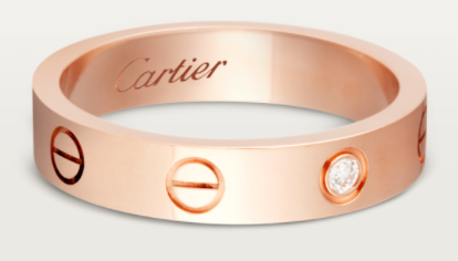 [TGKT-R12] Anillo Cartier Love circonia oro rosa 5mm