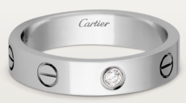 Anillo Cartier Love platino ancho medio