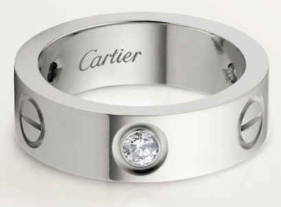 Anillo Cartier Love platino ancho