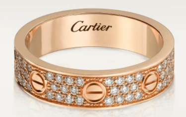 [TGKT-R30] Anillo Cartier Love pavé oro rosa medio