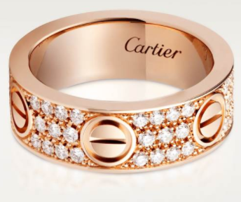 [TGKT-R31] Anillo Cartier Love pavé oro rosa ancho