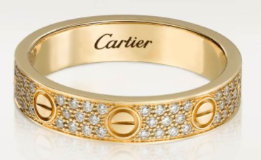 [TGKT-R33] Anillo Cartier Love pavé oro