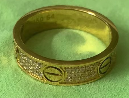 [TGKT-R34] Anillo Cartier Love pavé oro banda ancha