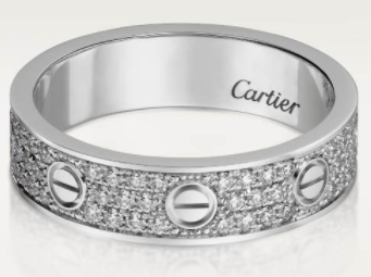 [TGKT-R36] Anillo Cartier Love pavé plata