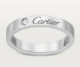 Anillo Cartier grabado con circonia plata