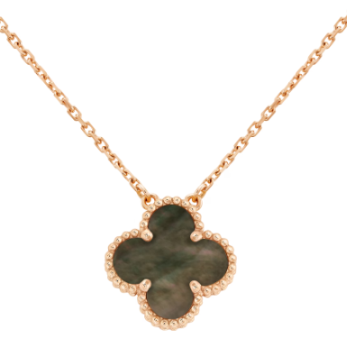 [VC-XL05] Collar Alhambra Trébol Nácar Gris