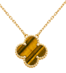 [VC-XL08] Collar Alhambra Trébol Ojo de Tigre