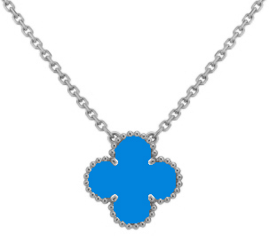 [VC-XL10] Collar Alhambra Trébol Azul Eléctrico