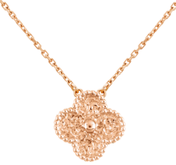 [VC-XL35] Collar Van Cleef Alhambra Trébol Textura Martillada