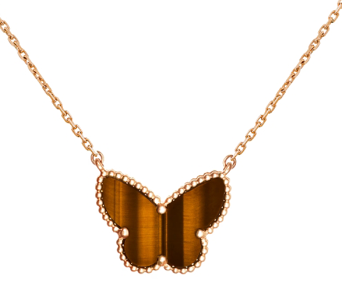 [VC-XL37] Collar Van Cleef Mariposa Ojo de Tigre