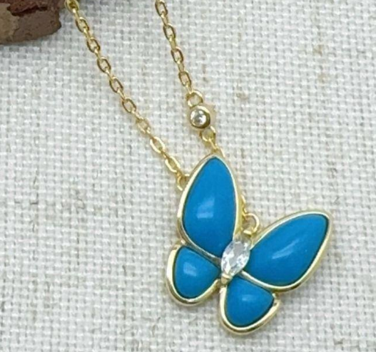 Collar Van Cleef Mariposa Turquesa Oro