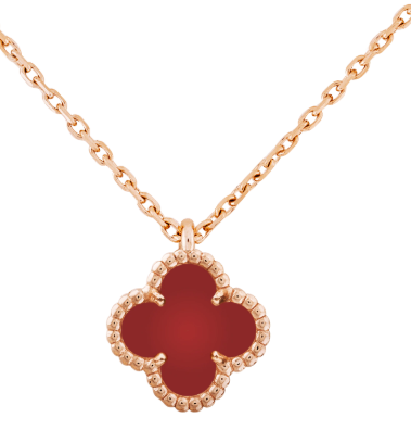 [VC-XL45] Collar Van Cleef Alhambra Trébol Rojo Mini