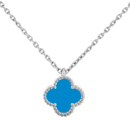 [VC-XL48] Collar Van Cleef Alhambra Trébol Turquesa Mini
