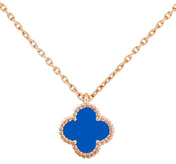 [VC-XL49] Collar Van Cleef Alhambra Trébol Azul Mini