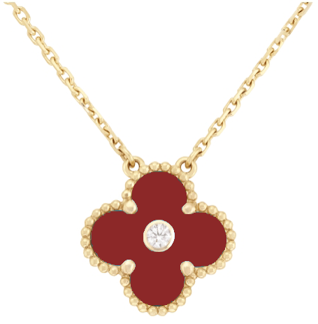 [VC-XL64] Collar Van Cleef Alhambra Trébol Rojo 15mm