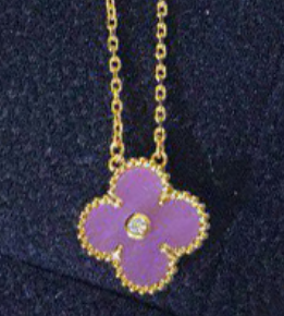 [VC-XL65] Collar Van Cleef Alhambra Trébol Lila 15mm