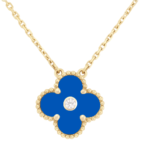 [VC-XL67] Collar Van Cleef Alhambra Trébol Azul 15mm
