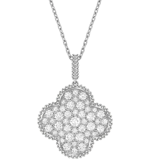 Collar Van Cleef Alhambra Trébol Pavé 25mm