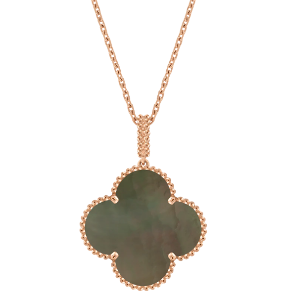 [VC-XL82] Collar Van Cleef Alhambra Trébol Nácar Gris 25mm