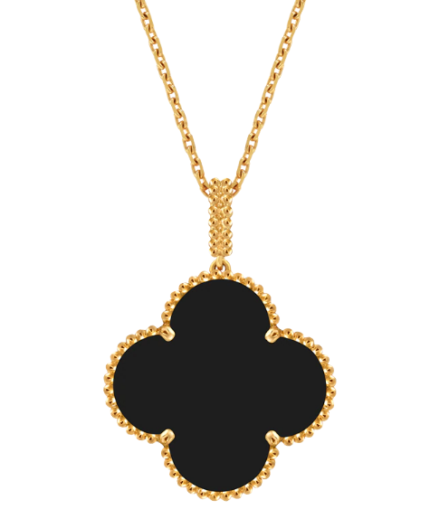 [VC-XL85] Collar Van Cleef Alhambra Trébol Ónix 25mm