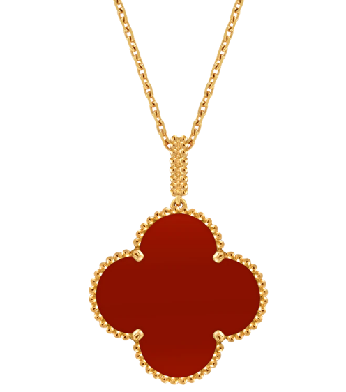 [VC-XL86] Collar Van Cleef Alhambra Trébol Cornalina 25mm