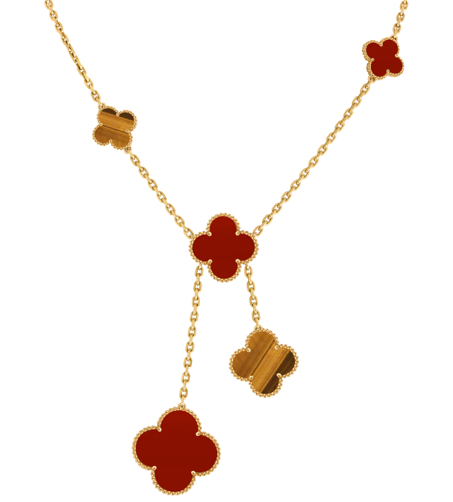 [VC-XL125] Collar Alhambra Cascada Cornalina y Ojo de Tigre
