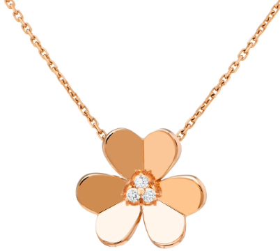 Collar Flor Bicolor Pavé Oro Grande