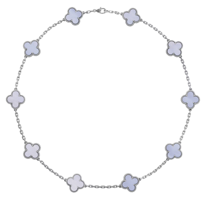 [VC-XL151] Collar Alhambra 10 Motivos Nácar Lila