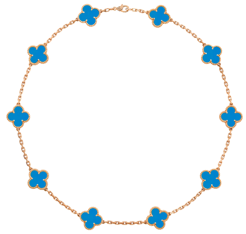 [VC-XL156] Collar Alhambra 10 Motivos Turquesa Azul