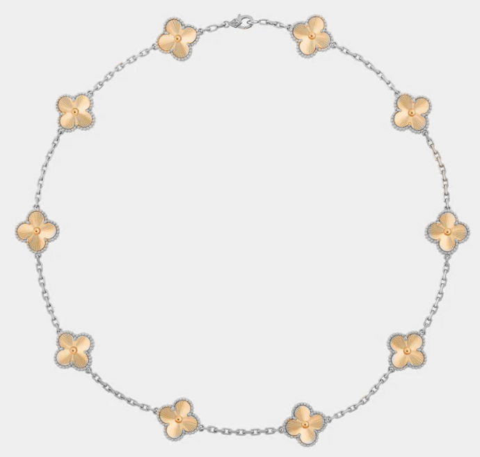 [VC-XL172] Collar Alhambra 10 Motivos Oro Bicolor