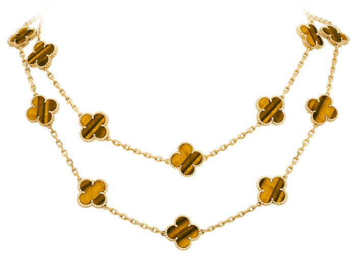 [VC-XL214] Collar Van Cleef Alhambra 20 Motivos Ojo de Tigre