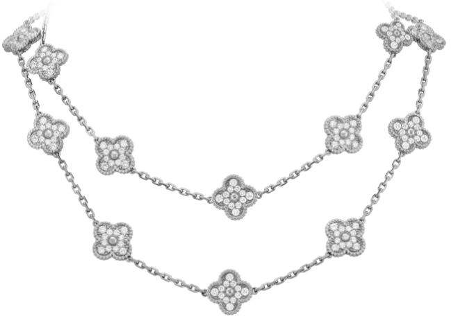 [VC-XL271] Collar Van Cleef Alhambra 20 Motivos Pavé Circonias