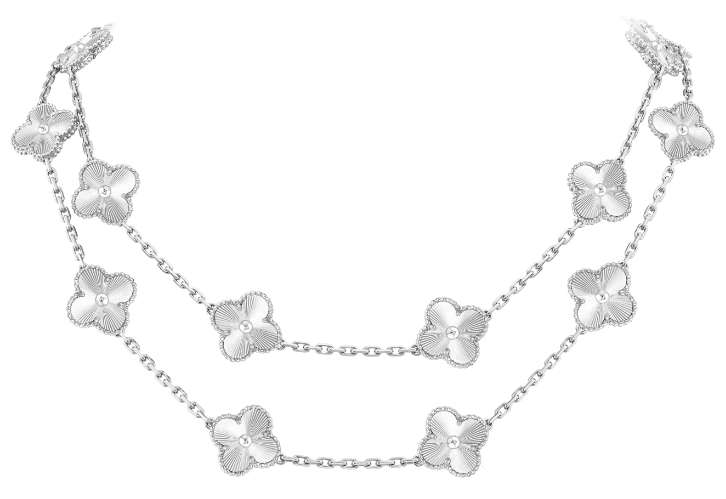 [VC-XL272] Collar Van Cleef Alhambra 20 Motivos Plata Lisa