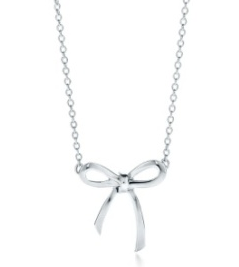 Collar Tiffany lazo moño plata pulida