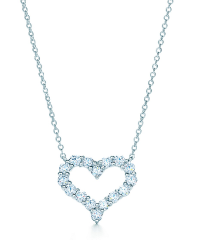 Collar Tiffany corazón abierto pavé pequeño